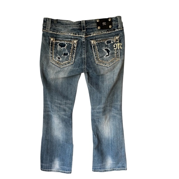 Miss Me Y2K Easy Boot cut stretch low rise rhinestone jeans Size 29 - Picture 2 of 12